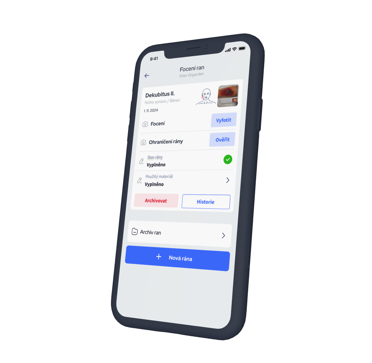 Fill out all info about wound